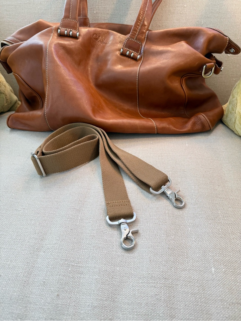 Cole Haan saddle brown leather duffle. - Picture 11 of 11